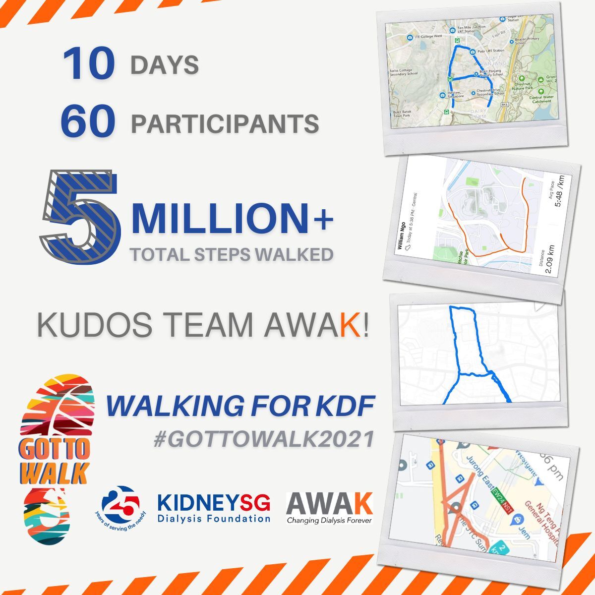 TEAM AWAK WALKING FOR KIDNEY DIALYSIS FOUNDATION, SINGAPORE (KDF)